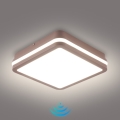 BRILAGI - LED vanjsko stropno svjetlo BENE s integriranim senzorom LED/18W/230V 21,5x21,5 cm smeđe IP54
