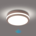 Brilagi - LED vanjsko stropno svjetlo BENE sa senzorom LED/18W/230V, promjer 21,5 cm, smeđa, IP54