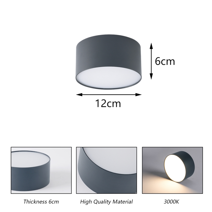 BRILAGI - LED Vanjsko stropno svjetlo FORIS LED/14W/230V Ø 12 cm antracit IP44