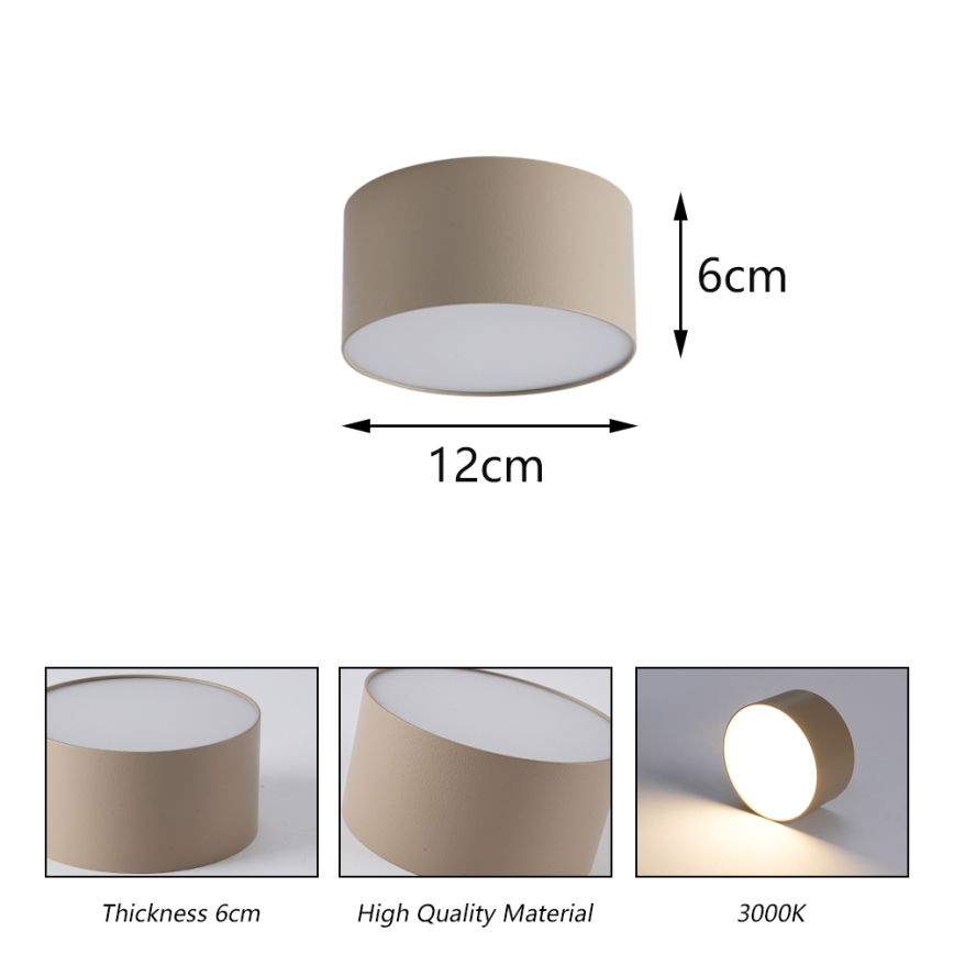 BRILAGI - LED vanjsko stropno svjetlo FORIS LED/14W/230V Ø 12 cm bež IP44