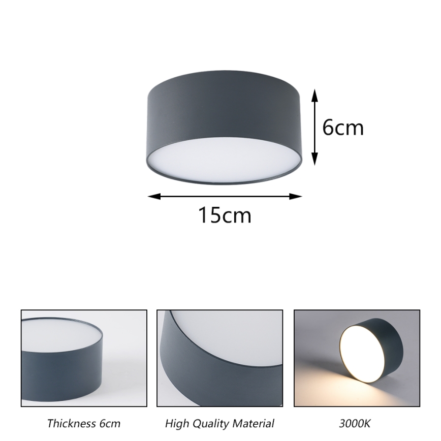 BRILAGI - LED vanjsko stropno svjetlo FORIS LED/20W/230V promjer 15 cm antracit IP44