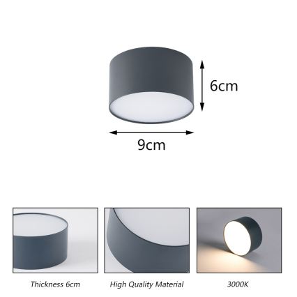BRILAGI - LED Vanjska stropna svjetiljka FORIS LED/9W/230V Ø 9 cm antracit IP44
