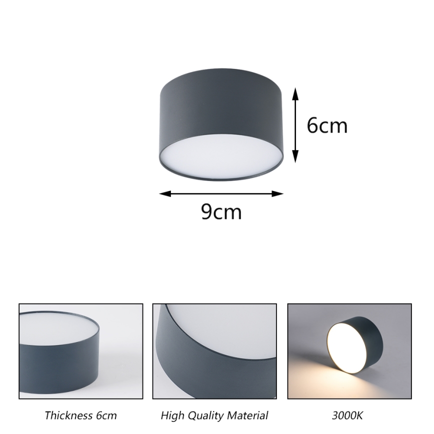 BRILAGI - LED Vanjska stropna svjetiljka FORIS LED/9W/230V Ø 9 cm antracit IP44