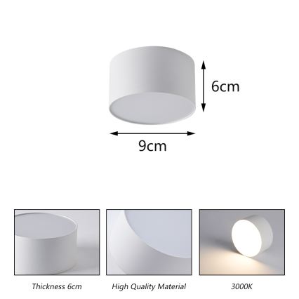 BRILAGI - LED vanjsko stropno svjetlo FORIS LED/9W/230V Ø 9 cm bijela IP44