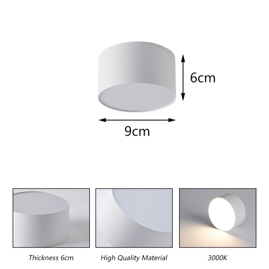 BRILAGI - LED vanjsko stropno svjetlo FORIS LED/9W/230V Ø 9 cm bijela IP44