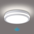 Brilagi - LED vanjsko stropno svjetlo s senzorom BENE LED/24W/230V Ø 26 cm bijela IP54