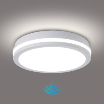 Brilagi - LED vanjsko stropno svjetlo s senzorom BENE LED/24W/230V Ø 26 cm bijela IP54