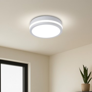 Brilagi - LED vanjsko stropno svjetlo sa senzorom BENE LED/18W/230V Ø 21,5 cm bijela IP54