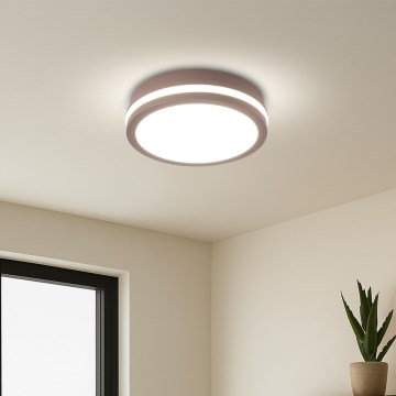 Brilagi - LED vanjsko stropno svjetlo sa senzorom BENE LED/18W/230V Ø 21,5 cm smeđe IP54