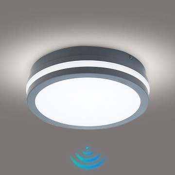 Brilagi - LED vanjsko svjetlo s senzorom BENE LED/18W/230V promjer 22 cm antracit IP54