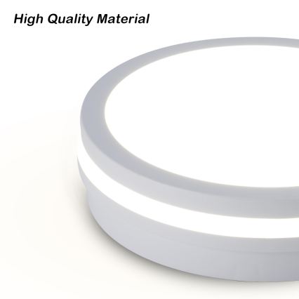 Brilagi - LED vanjska stropna svjetiljka s integriranim senzorom BENE LED/18W/230V Ø 21,5 cm bijela IP54