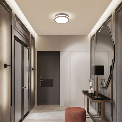 Brilagi - LED vanjsko stropno svjetlo sa senzorom BENE LED/18W/230V Ø 21,5 cm smeđe IP54