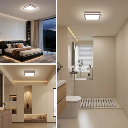 Brilagi - LED vanjsko stropno svjetlo s senzorom BENE LED/24W/230V 26x26 cm smeđe IP54