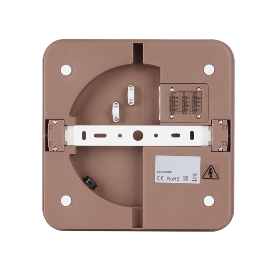 Brilagi - LED vanjsko stropno svjetlo s senzorom BENE LED/24W/230V 26x26 cm smeđe IP54