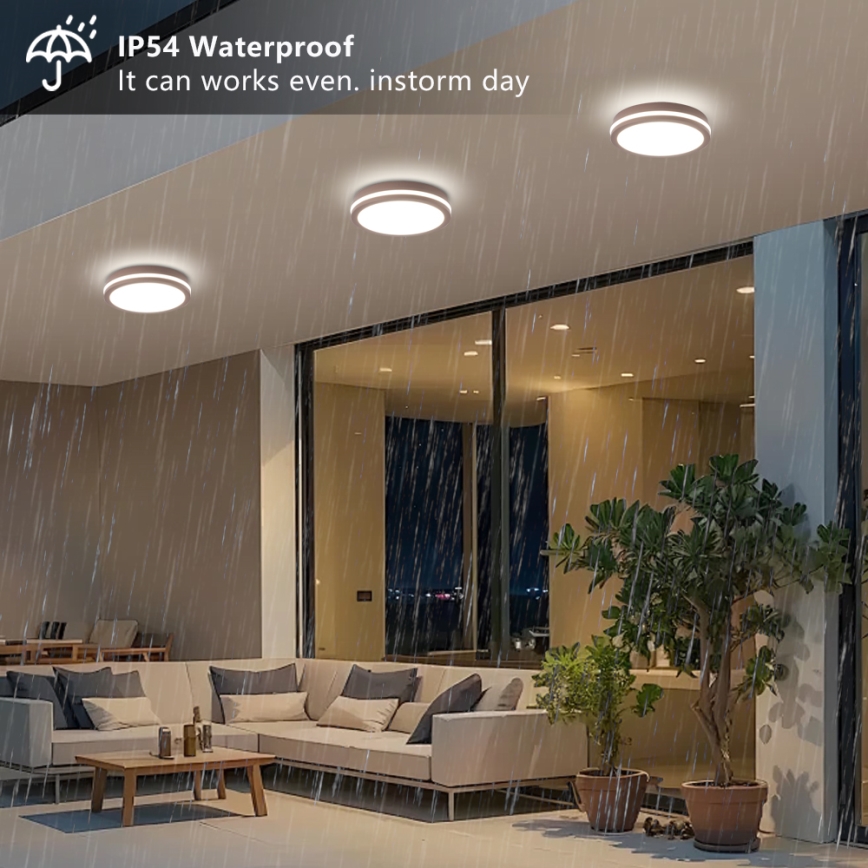 Brilagi - LED vanjsko svjetlo s senzorom BENE LED/24W/230V Ø 26 cm smeđa IP54