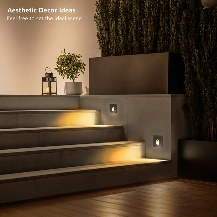 Brilagi - LED vanjsko ugradno svjetlo STAIRDOT LED/2W/230V crno IP65 četvrtasto