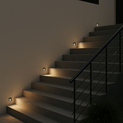 Brilagi - LED vanjsko ugradno svjetlo STAIRDOT LED/2W/230V crno IP65 četvrtasto