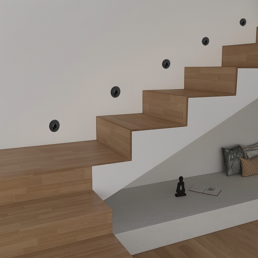 Brilagi - LED vanjsko ugradno svjetlo STAIRDOT LED/2W/230V crno IP65 okruglo