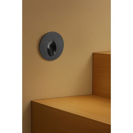 Brilagi - LED vanjsko ugradno svjetlo STAIRDOT LED/2W/230V crno IP65 okruglo