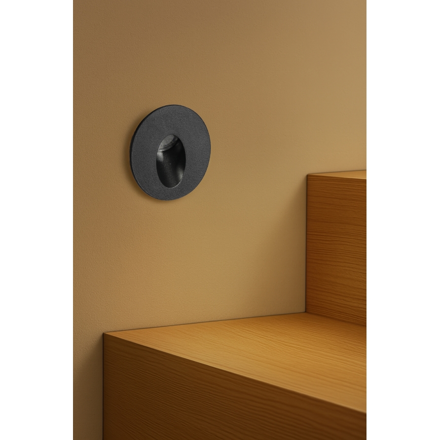 Brilagi - LED vanjsko ugradno svjetlo STAIRDOT LED/2W/230V crno IP65 okruglo