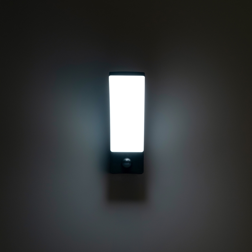 BRILAGI - LED vanjska zidna svjetiljka s senzorom pokreta i sumraka ARCELO LED/12W/230V IP65 crna
