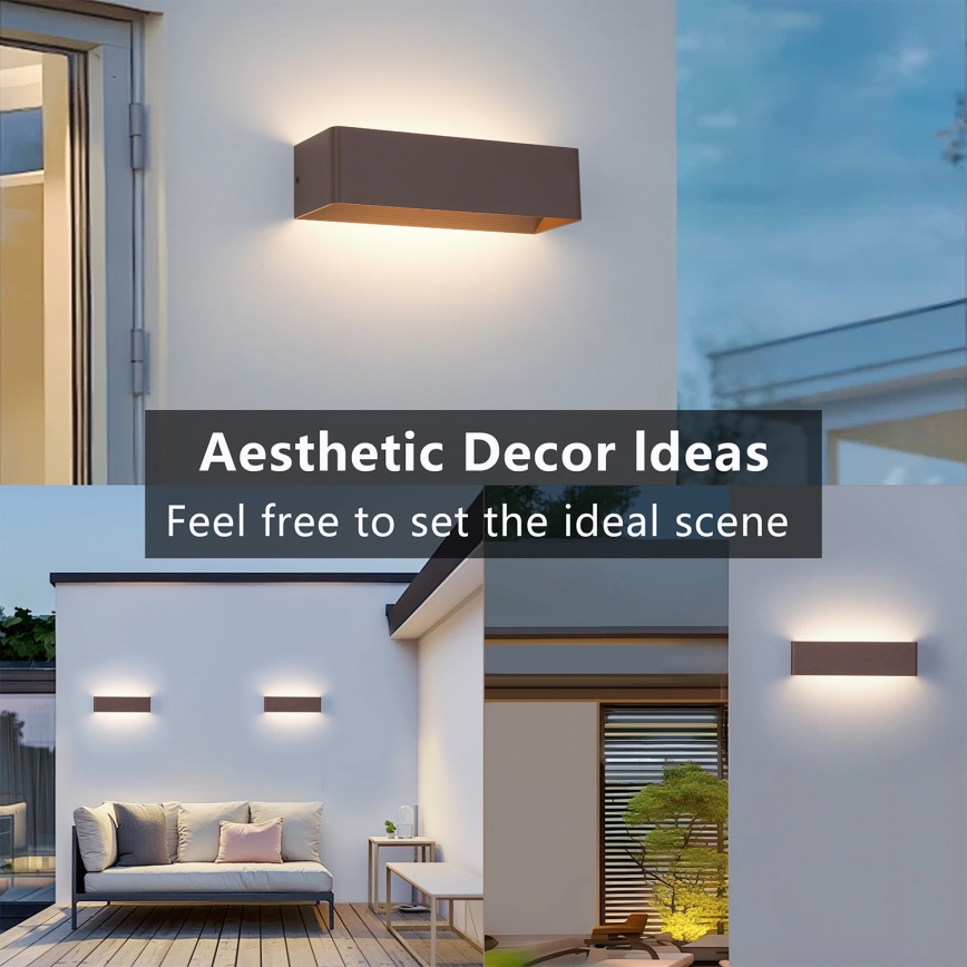 Brilagi - LED vanjsko zidno svjetilo DONNANI 12W/230V, 30 cm, smeđa, IP44