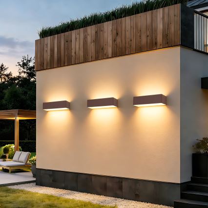 Brilagi - LED vanjsko zidno svjetilo DONNANI 12W/230V, 30 cm, smeđa, IP44