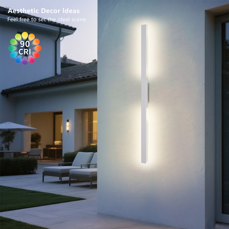 Brilagi - LED vanjsko zidno svjetlo LUNA LED/24W/230V 3000K IP65 100 cm bijelo CRI 90