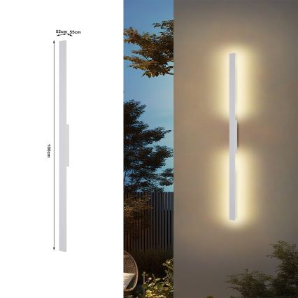 Brilagi - LED vanjsko zidno svjetlo LUNA LED/24W/230V 3000K IP65 100 cm bijelo CRI 90