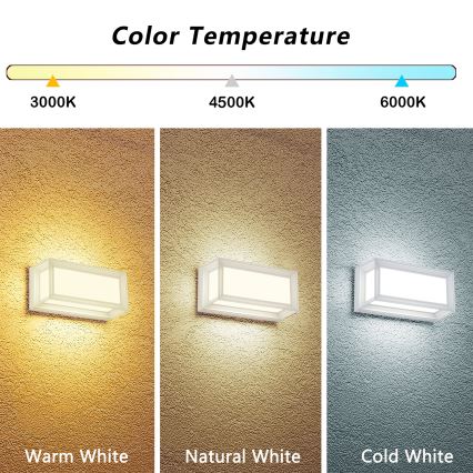 Brilagi - LED vanjska zidna svjetiljka PARKER LED/12W/230V 3000/4500/6000K bijela IP44