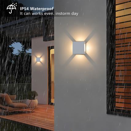 Brilagi - LED vanjsko zidno svjetilo QUADRAY LED/6W/230V bijela IP54