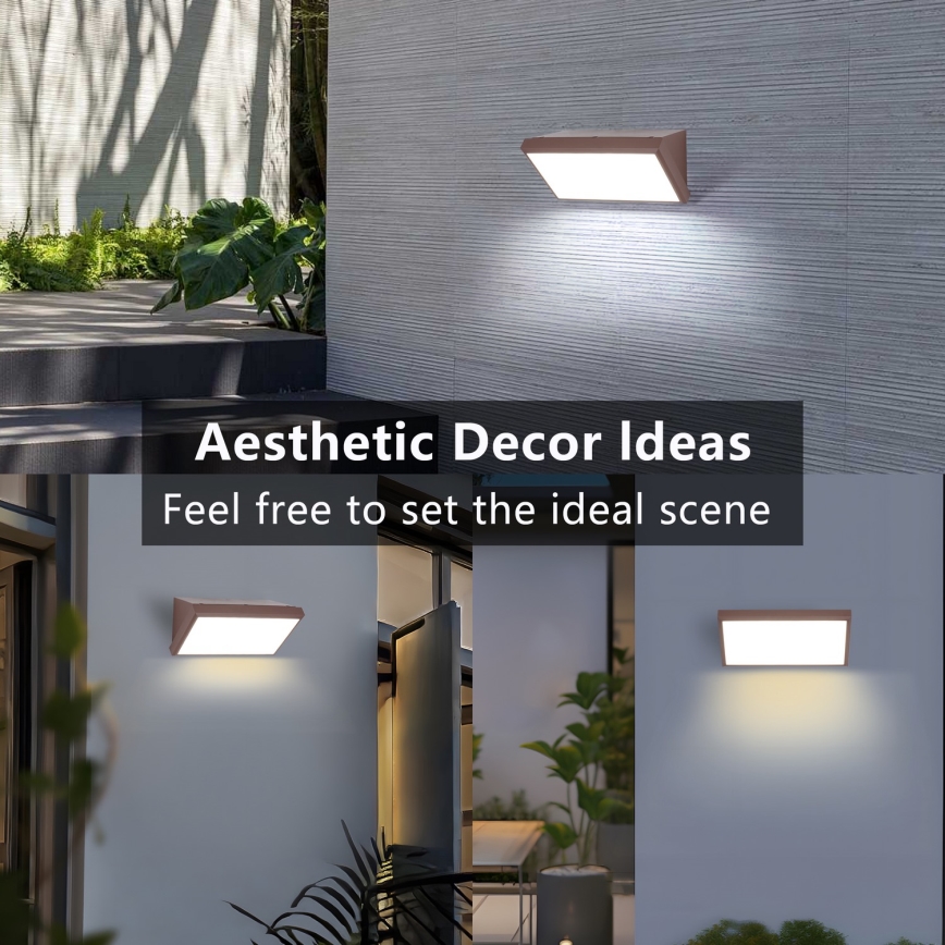 Brilagi - LED vanjsko zidno svjetlo s senzorom TRIANGLE LED/20W/230V smeđa IP65