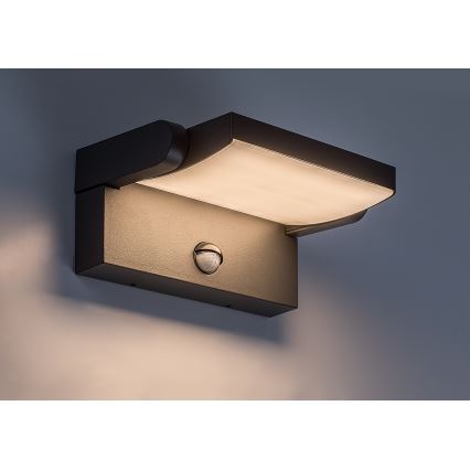 BRILAGI - LED vanjsko zidno svjetlo s senzorom pokreta i sumraka ANKLE LED/12W/230V IP65 crna