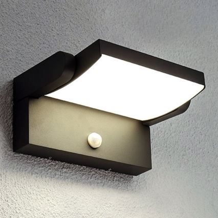 BRILAGI - LED vanjsko zidno svjetlo s senzorom pokreta i sumraka ANKLE LED/12W/230V IP65 crna