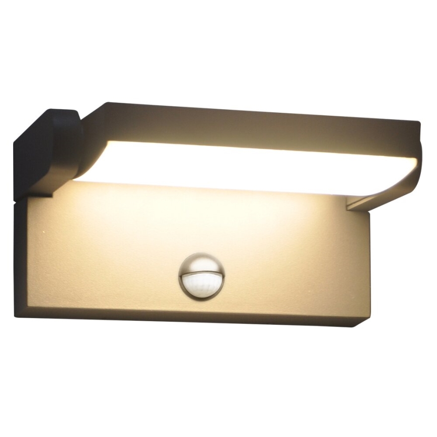 BRILAGI - LED vanjsko zidno svjetlo s senzorom pokreta i sumraka ANKLE LED/12W/230V IP65 crna