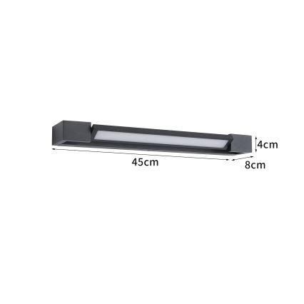 BRILAGI - LED Vanjsko zidno svjetilo AQUA LINE LED/12W/230V 45 cm IP44 crna CRI 90
