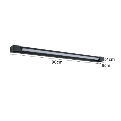 BRILAGI - LED vanjsko zidno svjetlo AQUA LINE LED/24W/230V 90 cm IP44 crno CRI 90