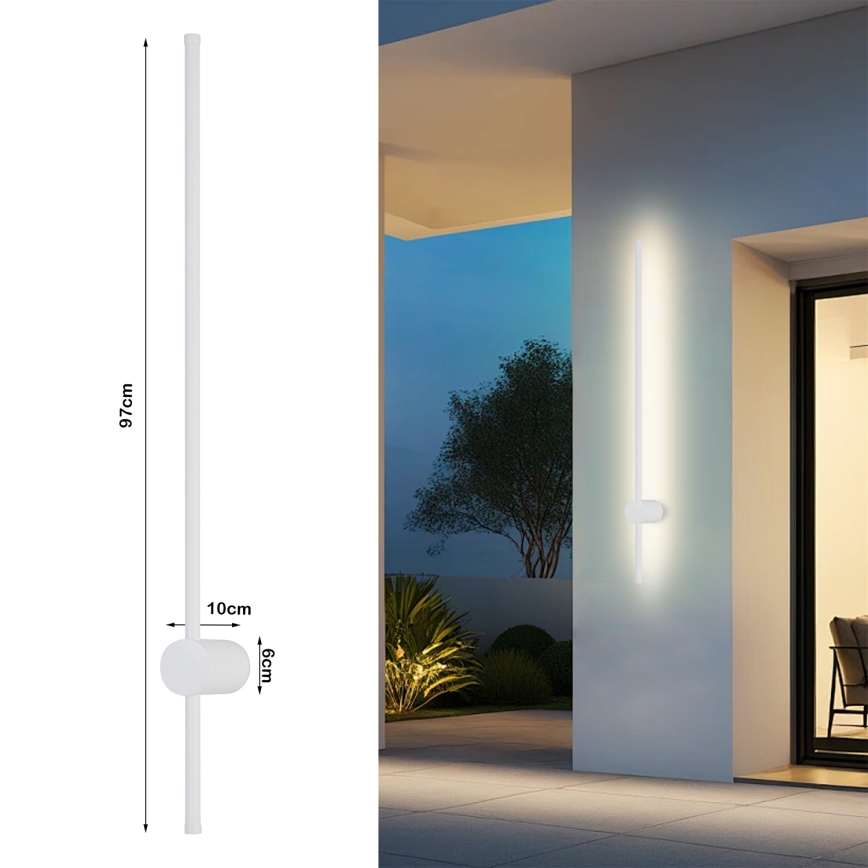 Brilagi - LED vanjska zidna svjetiljka AURA LED/20W/230V 3000K IP54 97 cm bijela CRI 90