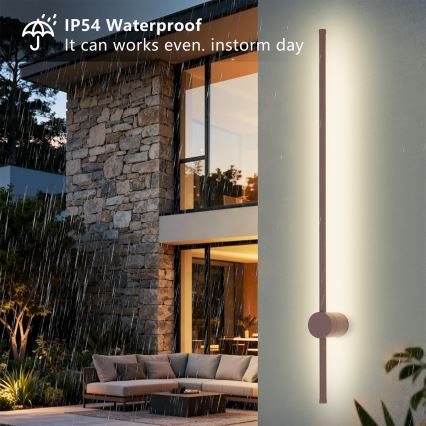 Brilagi - LED vanjsko zidno svjetlo AURA LED/20W/230V 3000K IP54 97 cm smeđa CRI 90