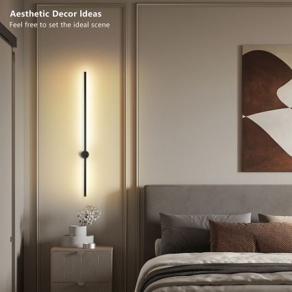 Brilagi - Vanjsko zidno LED svjetlo AURA 20W/230V 3000K IP54 97 cm crno CRI 90