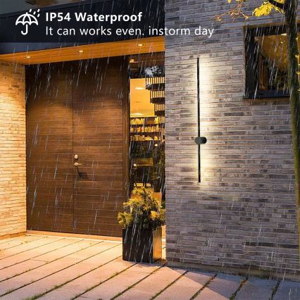 Brilagi - Vanjsko zidno LED svjetlo AURA 20W/230V 3000K IP54 97 cm crno CRI 90