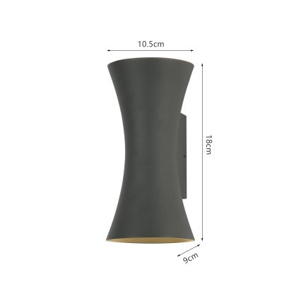Brilagi - LED vanjsko zidno svjetlo BICON LED/10W/230V antracit IP44
