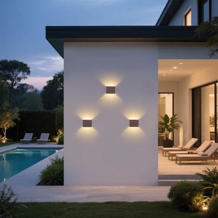 Brilagi - LED vanjsko zidno svjetlo DONNANI LED/5W/230V 10 cm smeđa IP44
