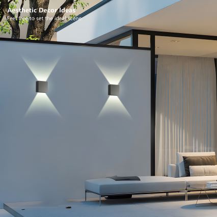 Brilagi - LED vanjsko zidno svjetlo DOUBLERAY LED/4W/230V antracit IP65