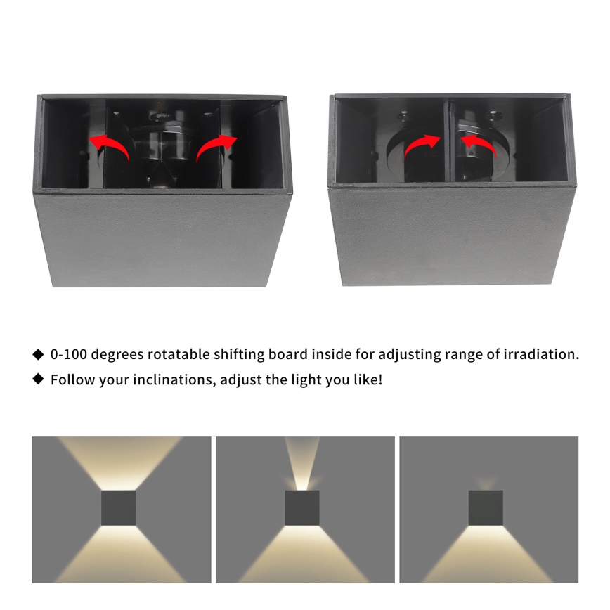 Brilagi - LED vanjsko zidno svjetlo DOUBLERAY LED/4W/230V antracit IP65