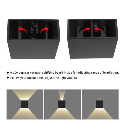 Brilagi - LED Vanjsko zidno svjetlo DOUBLERAY LED/4W/230V crno IP65