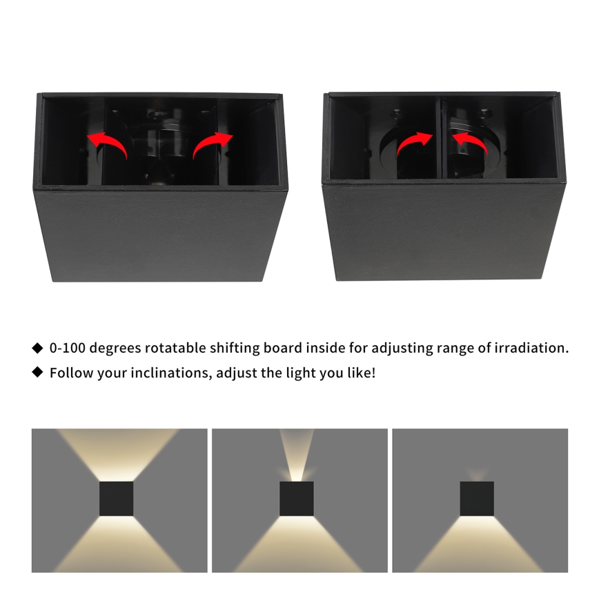 Brilagi - LED Vanjsko zidno svjetlo DOUBLERAY LED/4W/230V crno IP65