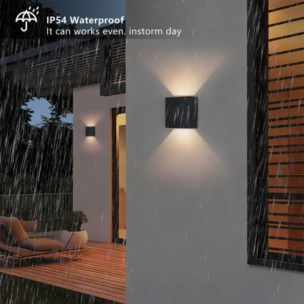 Brilagi - LED vanjsko zidno svjetlo DOUBLERAY LED/6W/230V crno IP54