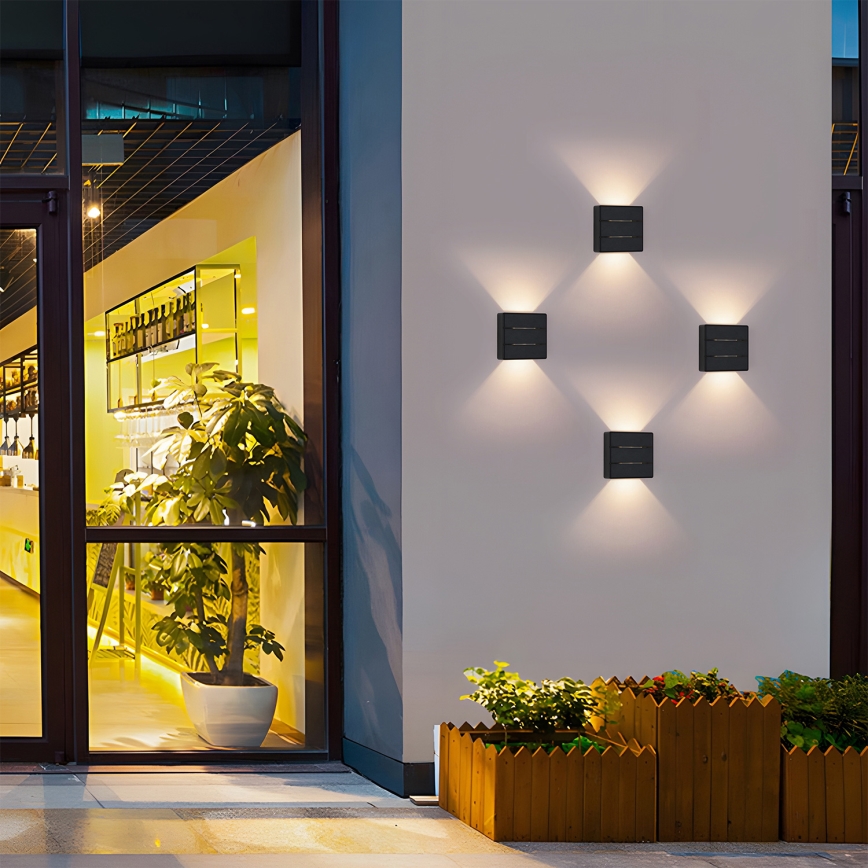 Brilagi - LED vanjsko zidno svjetlo DOUBLERAY LINE LED/6W/230V crno IP54