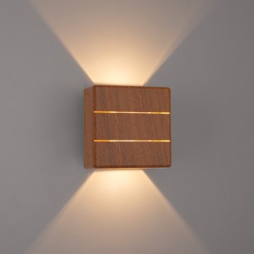 Brilagi -LED Vanjsko zidno svjetlo DOUBLERAY LINE LED/6W/230V drveni dekor IP54